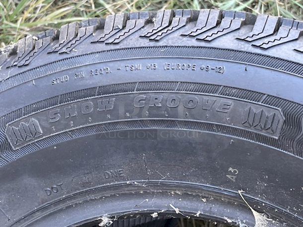 LIGHTLY USED! Snow Groove Tires With TSMI #13 Road Grip Steel Passenger and Light Truck Tire Studs. 4x Your Bid - Image 3 of 3