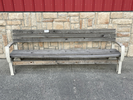 WEATHER PROOF!! 2x4basics 90134ONLMI Hopkins 6ft Bench, Solid Wood Frame & Seating With Eucalyptus Ends & Integrated Cup Holders In Each Arm Rest. Can Be Easily Modified To Any Size Between 2-6ft. 72x40x33