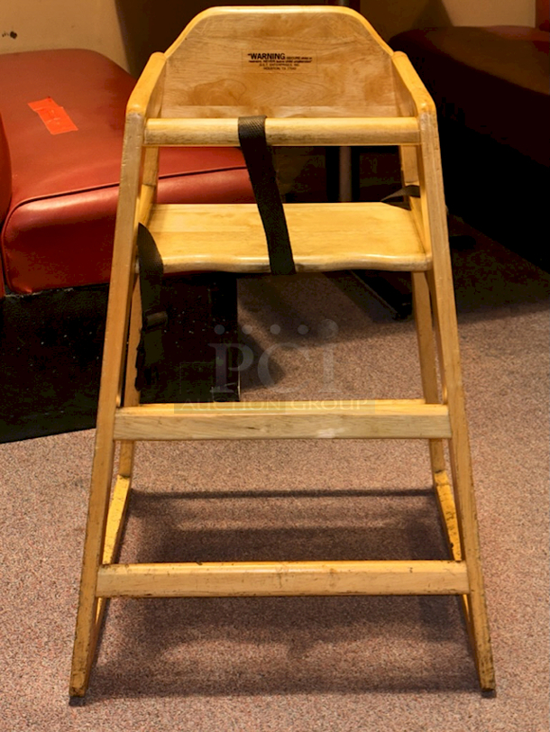 SOLID! GET HC-100-MOD-N-KD-1 Stackable Hardwood High Chair with Natural Finish - Image 1 of 6