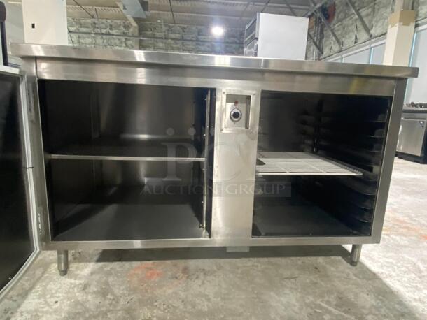 Customcool pizza prep worktop with heated cabinet to keep warm and shelves
 - Image 4 of 5