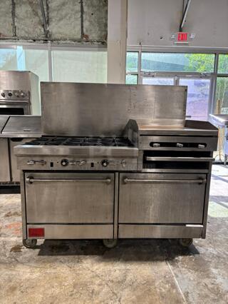 Southbend Ultimate 60" Range, 6 Burners, 1 Raised Griddle, 2 Ovens
