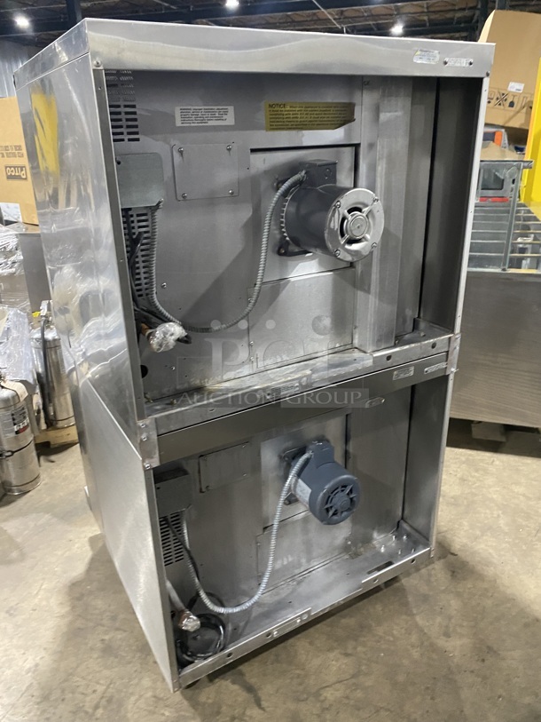 Sweet! Franklin Gas Powered Double Stacked Convection Oven W/ View Through Doors! Metal Oven Racks And Thermostatic Controls! On Commercial Casters! 2X Times Your Bid Makes One Unit!  - Image 4 of 4