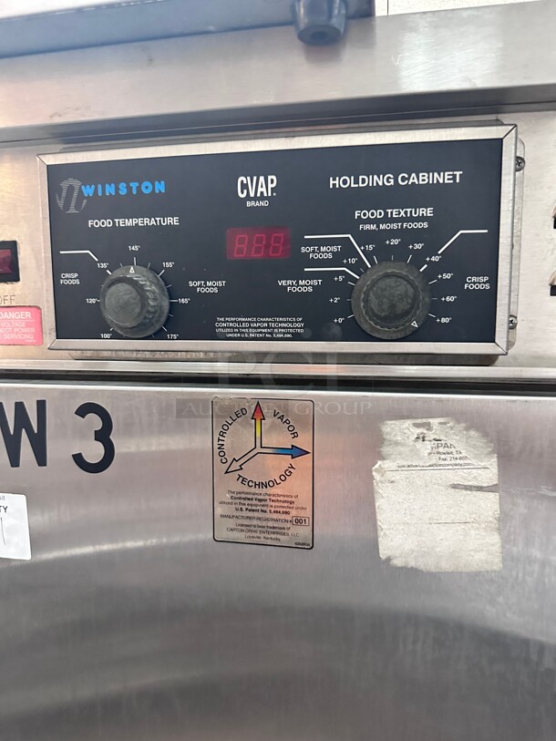 Late Model! Winston HOV5-14UV CVAP 22cf Electric Holding Cabinet Full Size w/ Fan Electric Control. Adjustable Universal Rack Supports 220 Volt 1 Phase Tested and Working! - Image 5 of 8