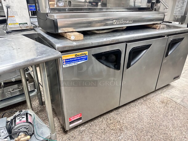 Excellent condition Turbo Air TUR-72SD 72W Undercounter Refrigerator with 3 Doors  115v Tested and Working - Image 2 of 7