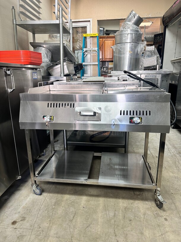 Like New Portable Commercial Propane griddle and Steamer Tested and Working! - Image 9 of 9