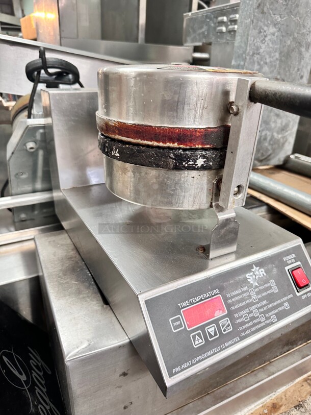 Star SWCBE Single Waffle Cone Baker Makes 8 inch Diameter Cone Waffle 120 Volt Working - Image 4 of 8