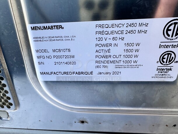 Excellent Condition Menu master 1500 Watt Microwave  - Image 3 of 5
