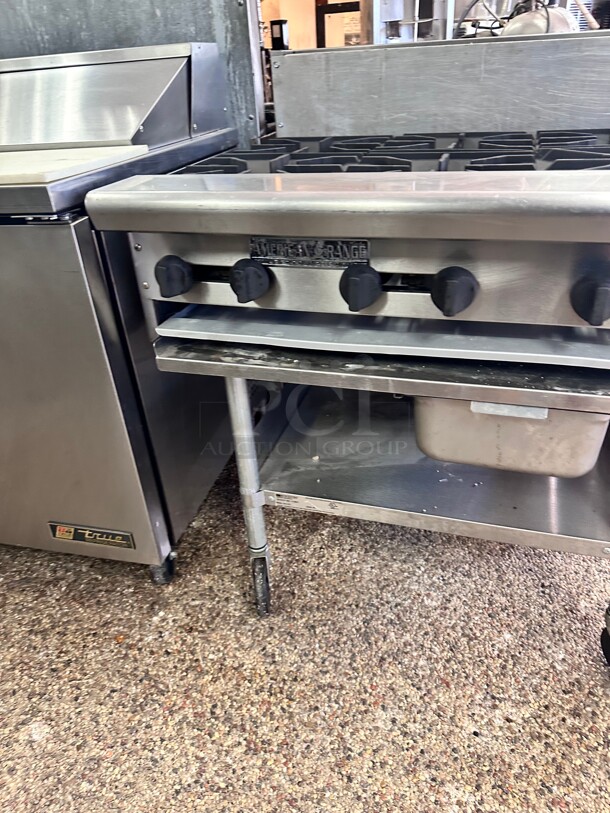 American Range 36" Counter Top Gas 6 Burner Working - Image 6 of 7