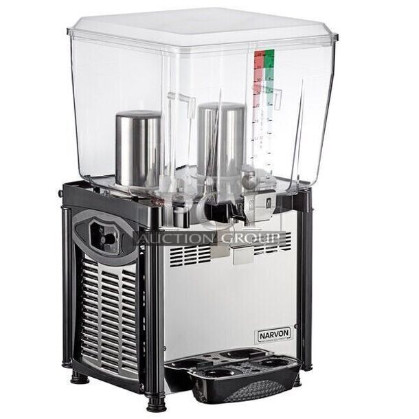 BRAND NEW IN BOX! Narvon MEGA 140S 378D10G1 Stainless Steel Commercial Single 10 Gallon Bowl Refrigerated Beverage Dispenser. 120 Volts, 1 Phase. Tested and Working! Stock Picture Used For Gallery Picture. - Image 1 of 3