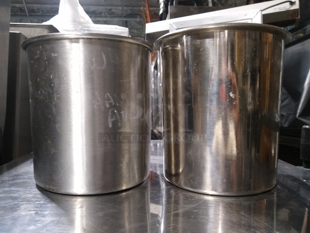 Tablecraft 7X7 Round Brushed Stainless Steel Utensil Holder 

 - Image 2 of 2
