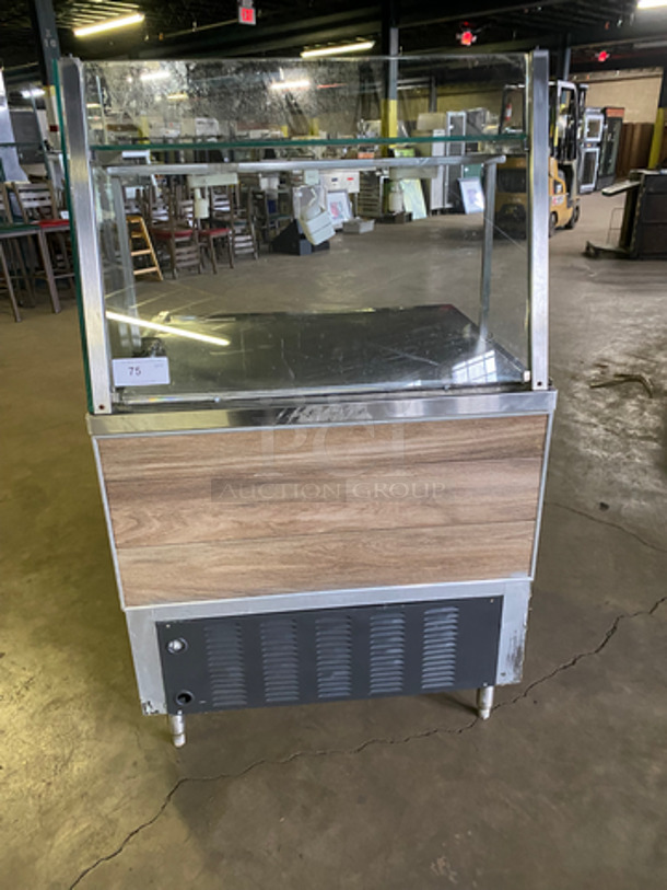 COOL! Leader Commercial Single Door Refrigerated Lowboy/Worktop Cooler! With Poly Coated Racks! With Front Glass!  All Stainless Steel! On Legs! Model: NSFB27S/C SN: NK12M0092A 115V 60HZ 1 Phase