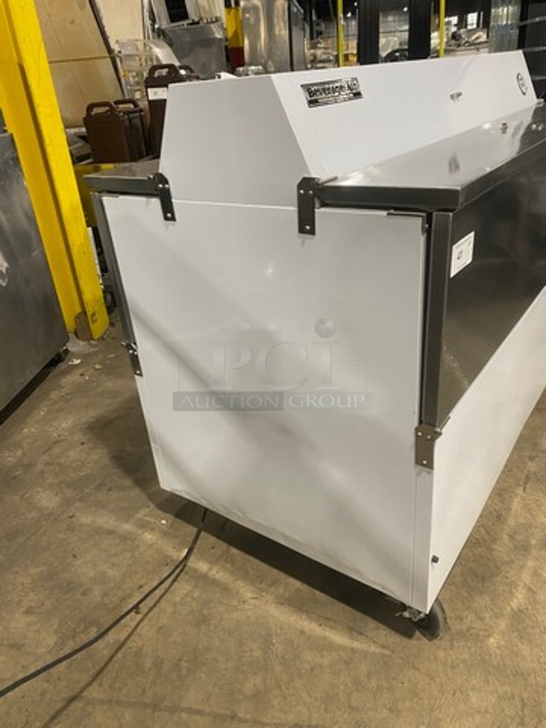 GREAT! NEW! SCRATCH-N-DENT! Beverage Air Commercial Refrigerated Milk Cooler! With Dual Side Access Doors! Stainless Steel Body! On Casters! Model: STF58 SN: 7203648 115V 60HZ 1 Phase - Image 2 of 8