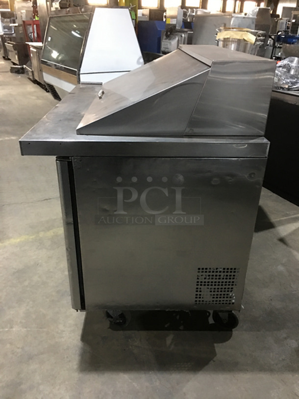 WOW! Atosa Commercial Refrigerated Sandwich Prep Table! With 2 Door Underneath Storage Space! With Poly Coated Racks! All Stainless Steel! On Casters! - Image 3 of 8