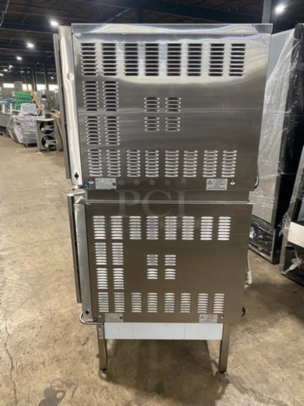 Turbo Fan Commercial Electric Powered Double Deck Convection Oven! With Metal Oven Racks! All Stainless Steel! On Legs! 2x Your Bid Makes One Unit! Model: E32D5 SN: 740087 208V - Image 4 of 11