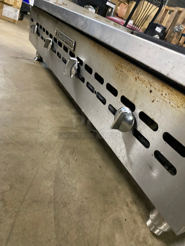 Bakers Pride Commercial Countertop Natural Gas Powered Flat Top Griddle! With Back And Side Splashes! All Stainless Steel! On Legs! - Image 6 of 7