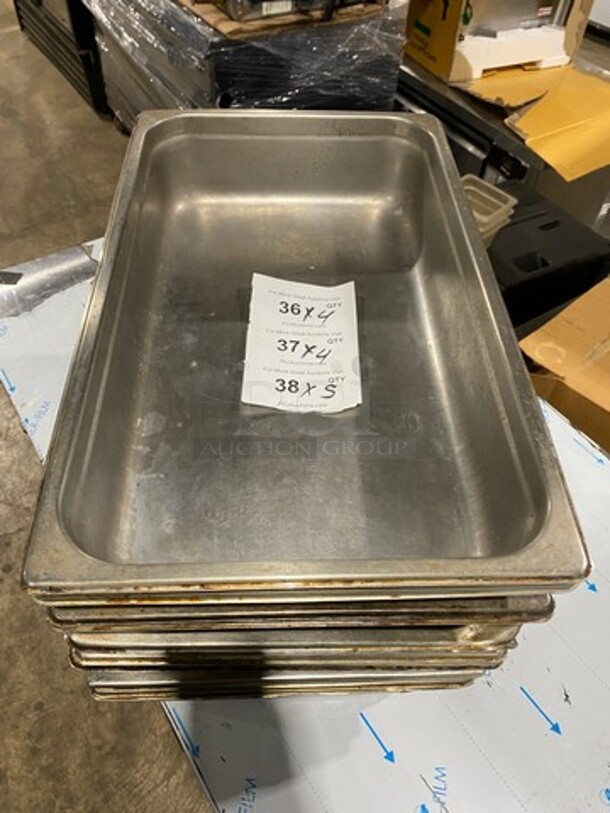 Commercial Steam Table/ Prep Table Food Pans! All Stainless Steel! 4x Your Bid!