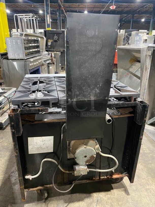 Wolf Commerical Natural Gas Powered 6 Burner Stove! With Convection Oven Underneath! All Stainless Steel! On Casters! - Image 3 of 11