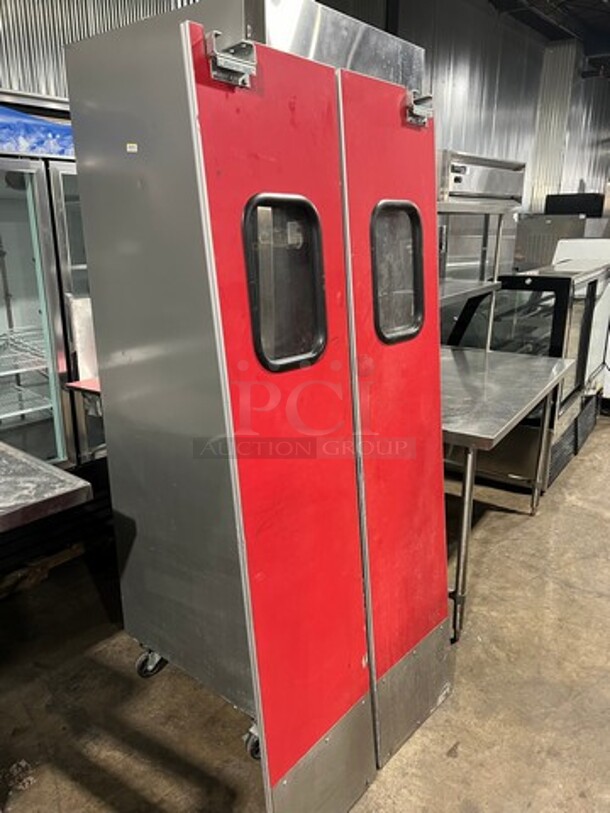 ALL ONE MONEY! 2 Commercial Swinging Kitchen/ Traffic Door! With Small Window! 18" Each Door, 36" Total! - Image 3 of 4