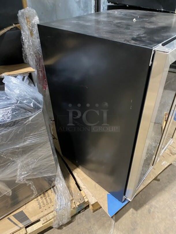 NEW! OUT OF THE BOX! SCRATCH-N-DENT! Whynter French Door Dual Zone Wine And Beer Can Cooler! With Through Doors! Wooden Wine Racks And Metal Racks! 20 Wine Bottle 60 Beer Can Capacity! Model: BWB2060FDS 115V - Image 3 of 10
