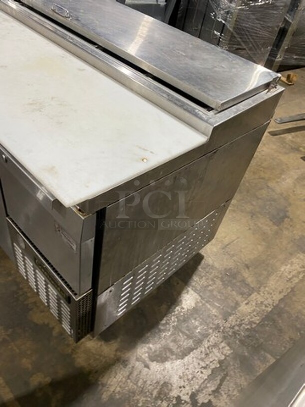 Continental Commercial Refrigerated Mega Top Pizza Prep Table! With Commercial Cutting Board! With 3 Door Storage Space Underneath! All Stainless Steel! On Casters! Model: CPA60 SN: 15161713 115V 60HZ 1 Phase - Image 4 of 10