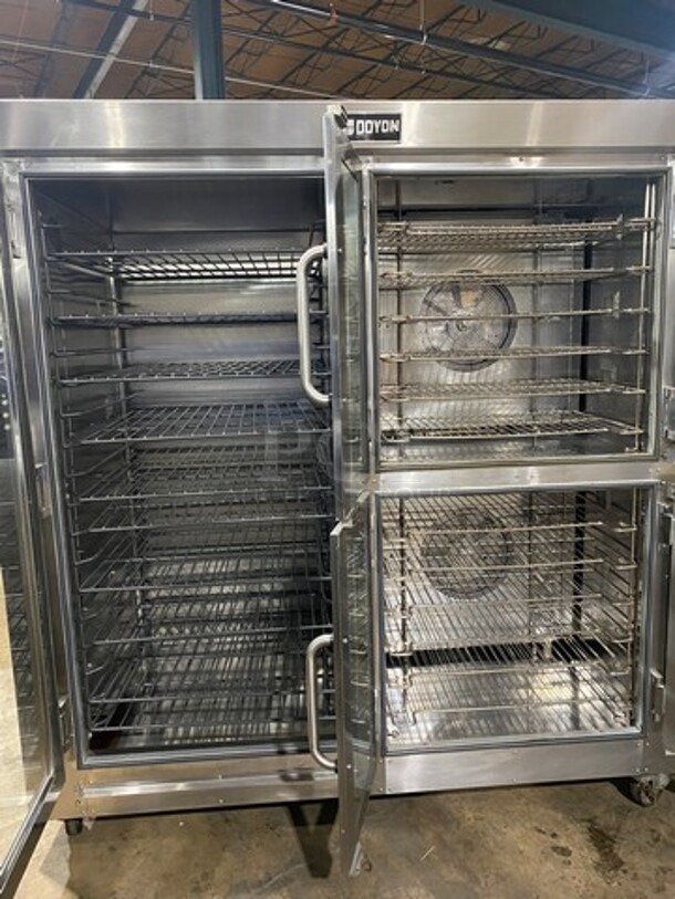 AMAZING! BEAUTIFUL! Doyon Commercial Electric Powered Baking Oven And Proofer Oven Combo! With Steam Injection! With View Through Doors! With Metal Oven Racks! All Stainless Steel! On Casters! WORKING WHEN REMOVED! Model: JAOP12SL SN: 588350001212208V 60HZ 3 Phase - Image 5 of 12