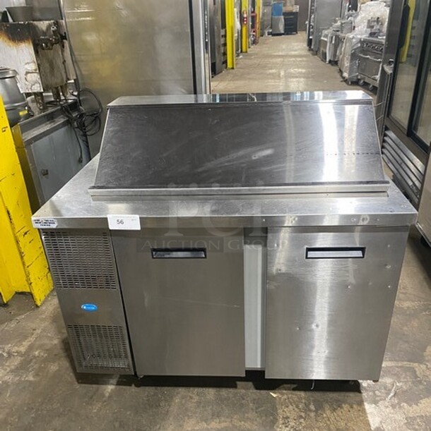 Randell Commercial Refrigerated Mega Top Sandwich Prep Table! With 2 Door Underneath Storage! All Stainless Steel! On Casters! MODEL 9030k-513 SN: W17942791 115V 1PH