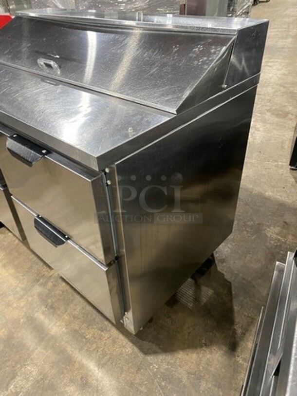 Beverage Air Commercial Refrigerated Sandwich Prep Table! With 4 Drawer Storage Space Underneath! All Stainless Steel! On Casters! Model: SPED48124 SN: 11813575 115V 60HZ 1 Phase - Image 2 of 9