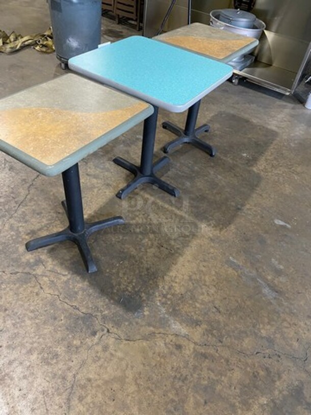 Multi Pattern Square Table! With Black Metal Body! 3x Your Bid! - Image 3 of 7