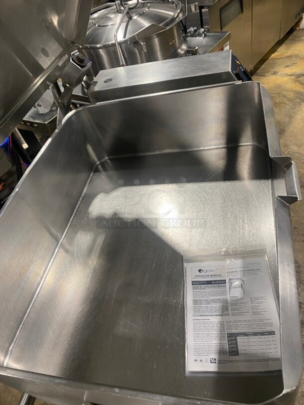 WOW! Groen Natural Gas Powered ECLIPSE SERIES Tilted Braising Pan/Tilt Skillet! All Stainless Steel! Thermostatic Controlled! On Legs! Model: BPM-40G SN: J134425-1-1! - Image 5 of 10