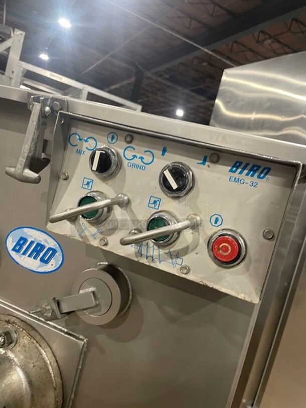 Nice! Biro Floor Style Meat Mixer/Grinder! Model EMG32 Serial 8878! 7.5 Horse Power! 208V 3pH! On Legs With Casters! - Image 7 of 9