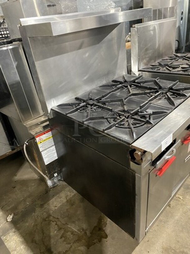 Garland Natural Gas Powered Heavy Duty Wide Series 4 Burner Cooktop! With 2 Door Storage Underneath!  - Image 3 of 9