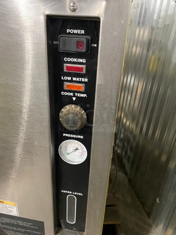 NICE! Market Forge Commercial Natural Gas Powered Floor Style Self-Contained Jacketed Soup Kettle! All Stainless Steel! On Legs! WORKING WHEN REMOVED! Model: F40GL5 SN: 889807JJ2249 - Image 9 of 12