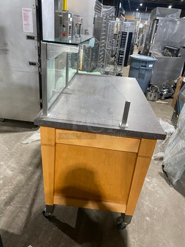Commercial Food Prep/ Serving Station Counter! With Sneeze Guard! With Storage Space Underneath! On Casters! - Image 2 of 11