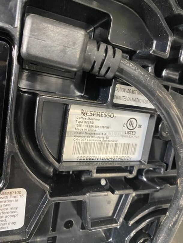 Nespresso Countertop Single Cup Coffee Maker! 120V - Image 6 of 7