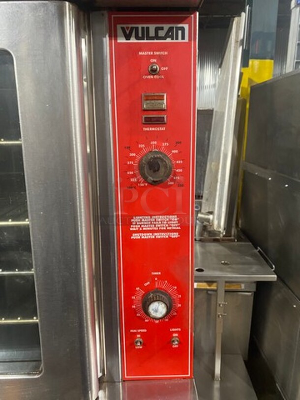 Vulcan Commercial Natural Gas Powered Double Deck Convection Oven! With View Through Doors! Metal Oven Racks! All Stainless Steel! On Legs! 2x Your Bid Makes One Unit! WORKING WHEN REMOVED! - Image 7 of 11