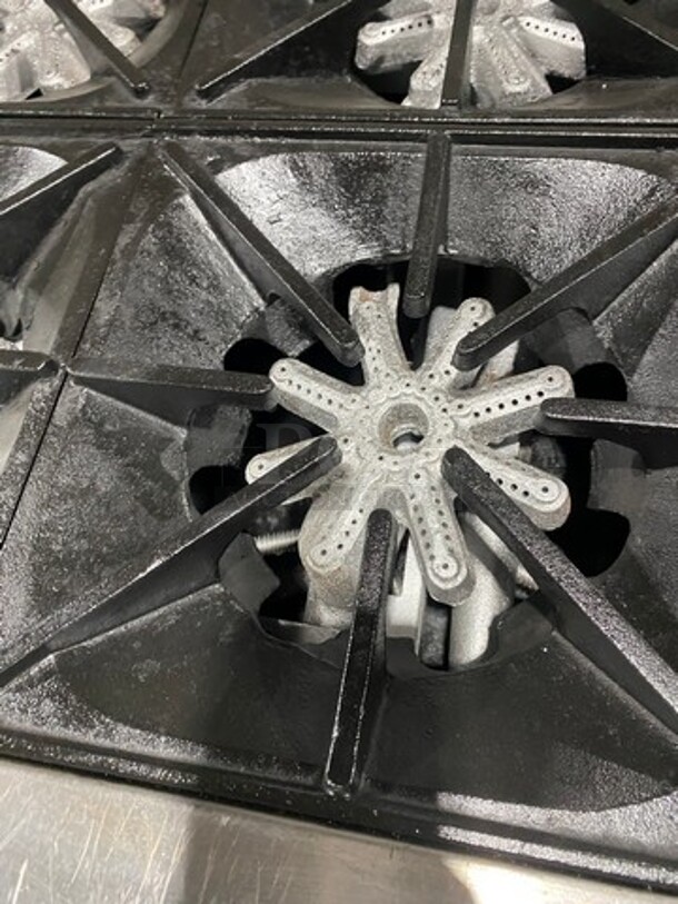 Commercial Natural Gas Powered 10 Burner Stove! With Raised Back Splash! With 2 Full Size Oven Underneath! All Stainless Steel! - Image 6 of 11