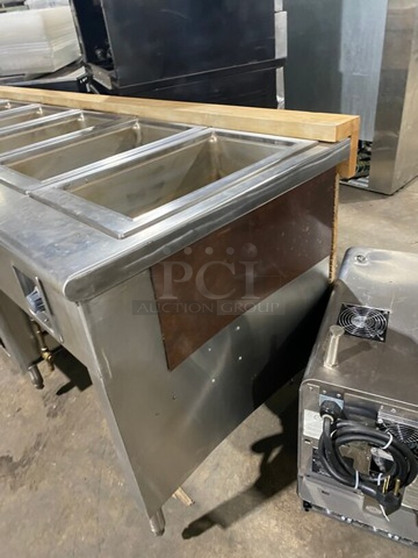 NICE! Wells Commercial Electric Powered 8 Well Steam Table! With Storage Space Underneath! All Stainless Steel With Wooden Outline! Model: HWSMP6D SN: BITTD1109A0164 208V 60HZ 1 Phase - Image 2 of 11