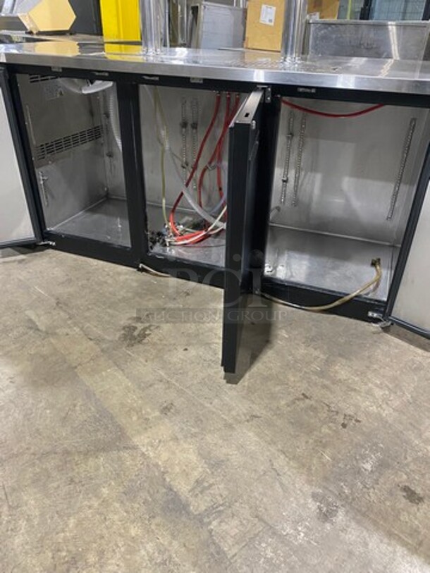 NICE!  Late Model Avantco Commercial Refrigerated Dual Tower Kegerator! With Towers! With 3 Door Storage Space Underneath! Poly Coated Racks! Model: 178UDD378 SN: 6436334321083608 115V 60HZ 1 Phase - Image 5 of 11