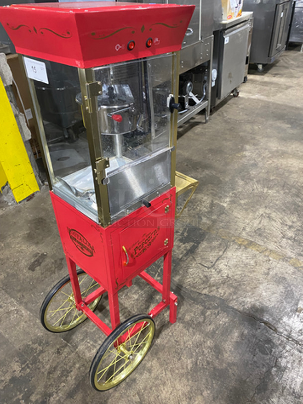 AWESOME! Nostalgia Electrics Vintage Collection Old Fashioned Movie Time Popcorn Cart! 8 OZ Kettle! Model: CCP510 - Image 2 of 9