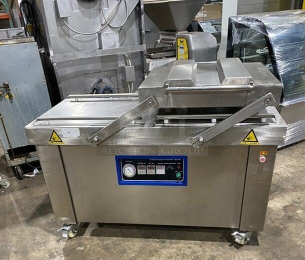 All Stainless Steel Vacuum Sealer packing Machine! Double Chamber!  On Commercial Casters! - Image 1 of 8