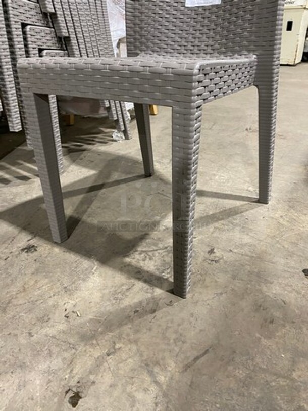 Brand New! Starlux Heavy Duty Poly Outdoor Wicker Style Dining Chairs! Suitable For Indoor/Outdoor Use!  5 X Your Bid!
 - Image 7 of 8