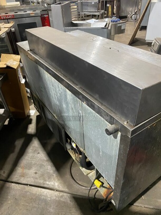 Beverage Air 60 Inch Sandwich Prep Table/Bain Marie! With 2 Door Cold Storage Underneath! Model SPE60-12! 115v 1 Phase! On Casters!  - Image 4 of 10