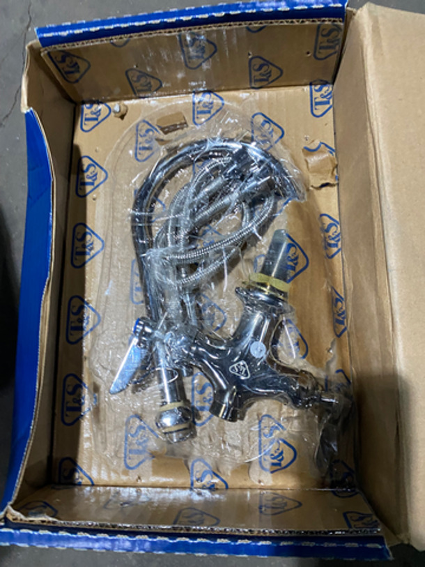 IN A BOX! Commercial Faucet With Handles! Stainless Steel! - Image 3 of 3