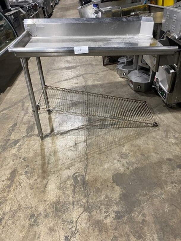 Solid Stainless Steel Side Dish Washing Table! With Back Splash!