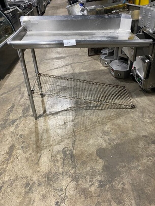 Solid Stainless Steel Side Dish Washing Table! With Back Splash! - Image 1 of 7