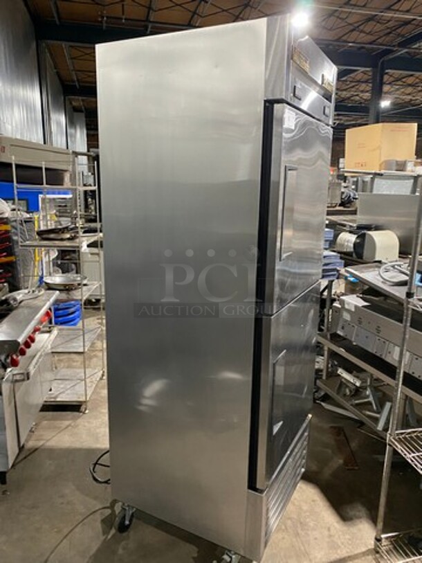 Sweet! True Commercial Split Door Dual Temp Half Cooler Half Freezer Combo Unit! All Stainless Steel! On Casters! Model: T23DT SN: 8868308 115V 60HZ 1 Phase - Image 4 of 11