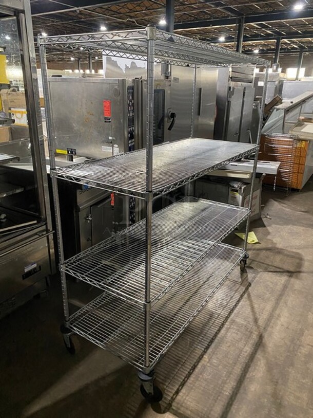 Stainless Steel Wire Rack Shelves! On Casters! - Image 3 of 5