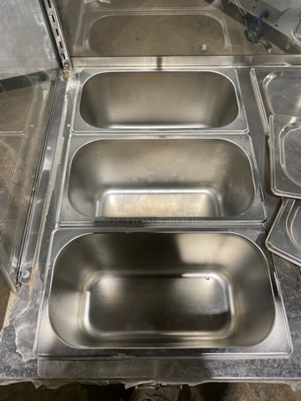 DUKE Stainless Steel Commercial Electric Powered 3 Bay Steam Table! On legs! With Sneeze Guard!  Model E303M Serial 12063092 - Image 5 of 8
