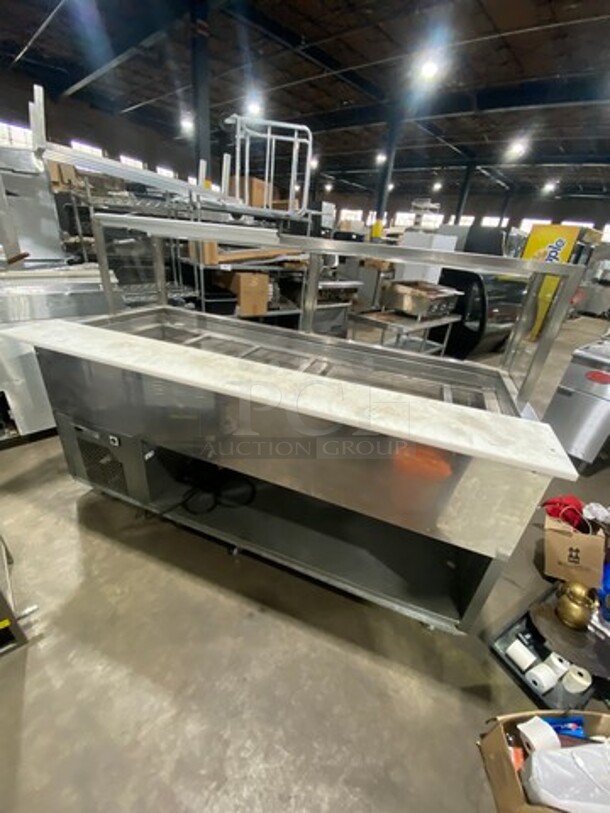 Ciam Commercial Refrigerated Sandwich Prep Station! With Sneeze Guard! With Commercial Cutting Board! With Underneath Storage Space! All Stainless Steel! Model: F83S3RV200 SN: SN2758PC 120V 60HZ 1 Phase! Working When Removed! - Image 6 of 11