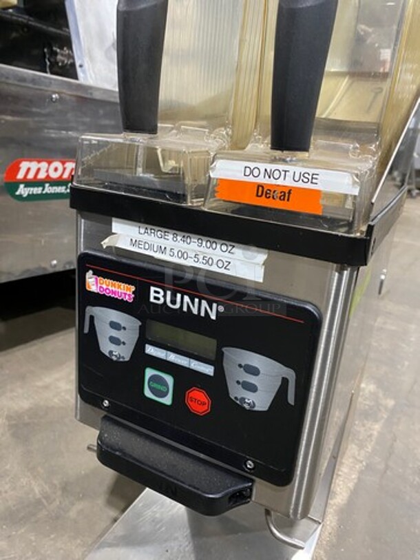 Bunn Commercial Countertop Dual Coffee Bean Grinder Machine! Stainless Steel Body! Model: MHG SN: MHG0012265 120V 60HZ 1 Phase - Image 6 of 9